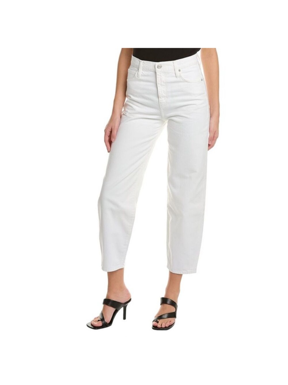 FRAME Denim Ultra High-Rise Rumpled Blanc Barrel Jean White Size 30
